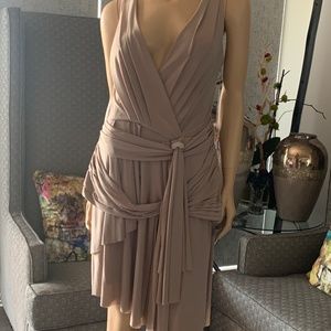 NEW NINA AUSTIN PARTY DRESS CHAMPAGNE COLOR LARGE  P7